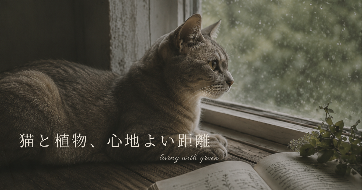 窓辺で静かに過ごす猫